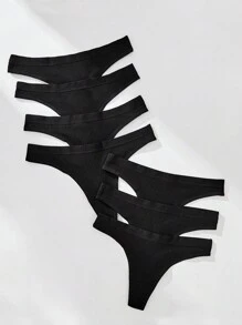 SHEIN 7 gói quần đùi đơn giản gợi cảm - màu đen - Xem 3
