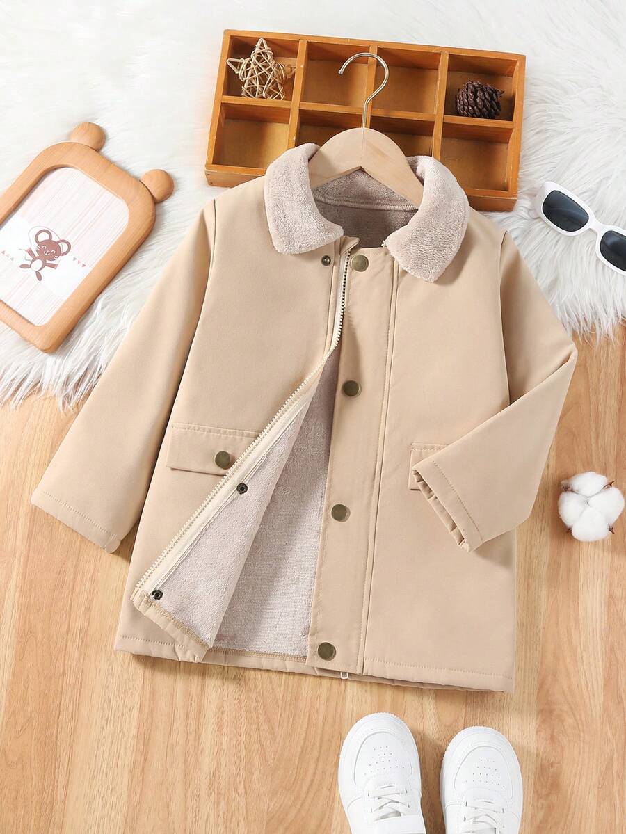 SHEIN Young Boy 博格领保暖内衬大衣