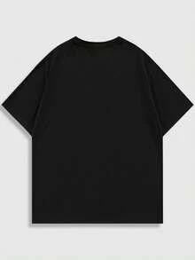 ROMWE MEN Goth Guys Slogan & Star Print Tee - Black - View 2