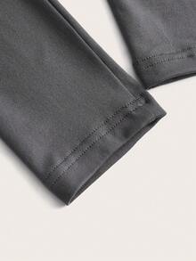 SHEIN Qutie Letter Graphic Crop Tee - Dark Grey - View 3