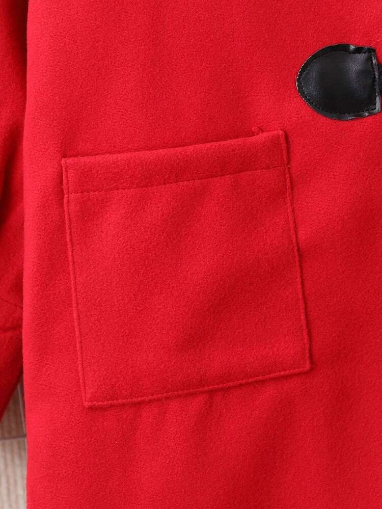 Tween Girl Dual Pocket Duffle Overcoat Without Sweater