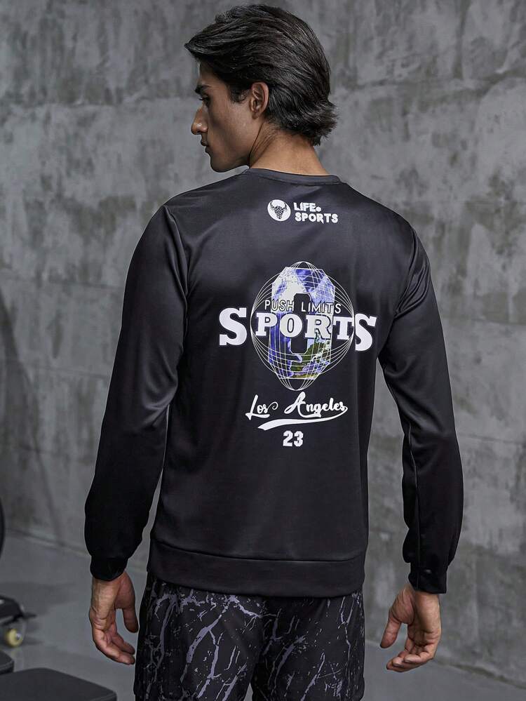 Men Letter Graphic Sports Sweatshirt Men Sweatshirt