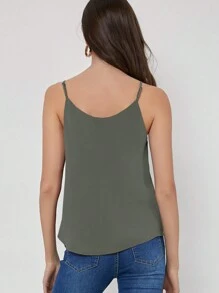 SHEIN BIZwear 素色吊帶上衣工作服 - 軍綠色 - 查看 2