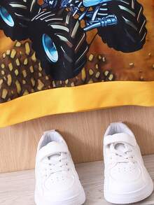 SHEIN Young Boy Car Print Sweatshirt - Yellow - View 6