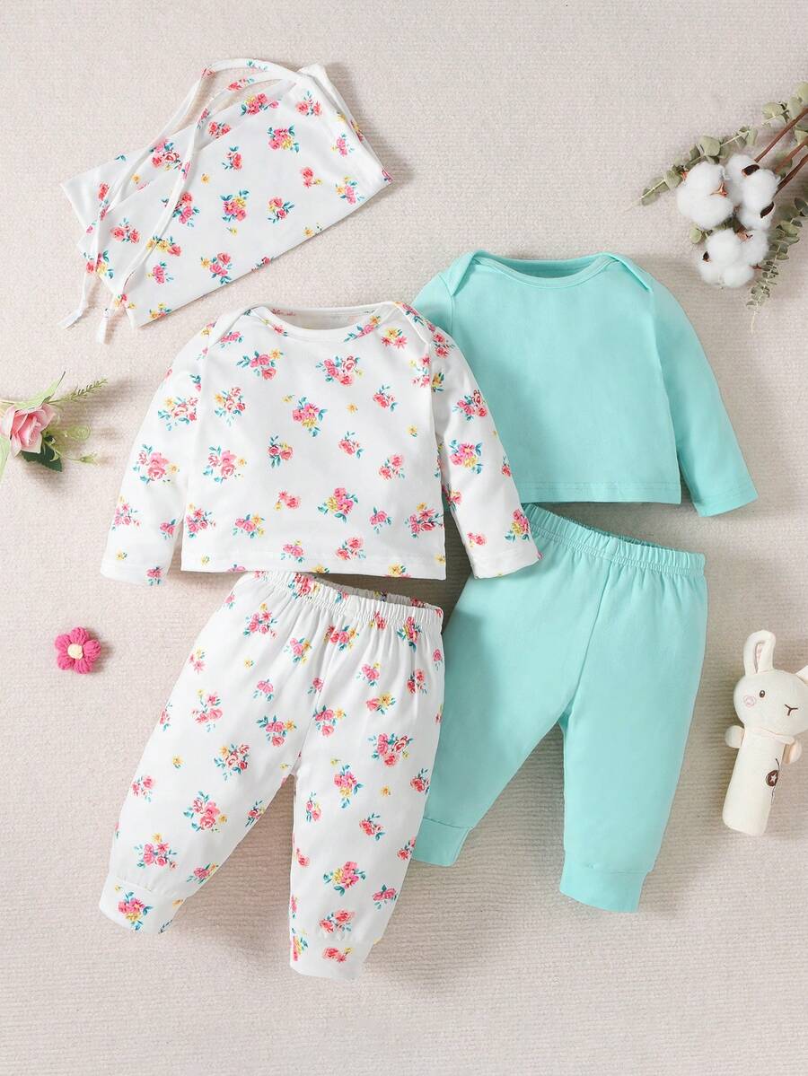 SHEIN 女嬰兩件套印花睡衣套裝 - 彩色 - 查看 1