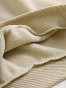 SHEIN EZwear Cartoon & Letter Graphic Drop Shoulder Sweatshirt - Apricot - View 6