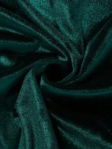 SHEIN 女小童方領側收褶洋裝 - 綠色 - 查看 4