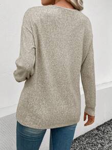 SHEIN LUNE T-Shirt Unicolore Épaule tombante