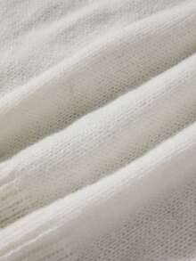 SHEIN Essnce Xoắn Dan Áo len vest - trắng - Xem 3