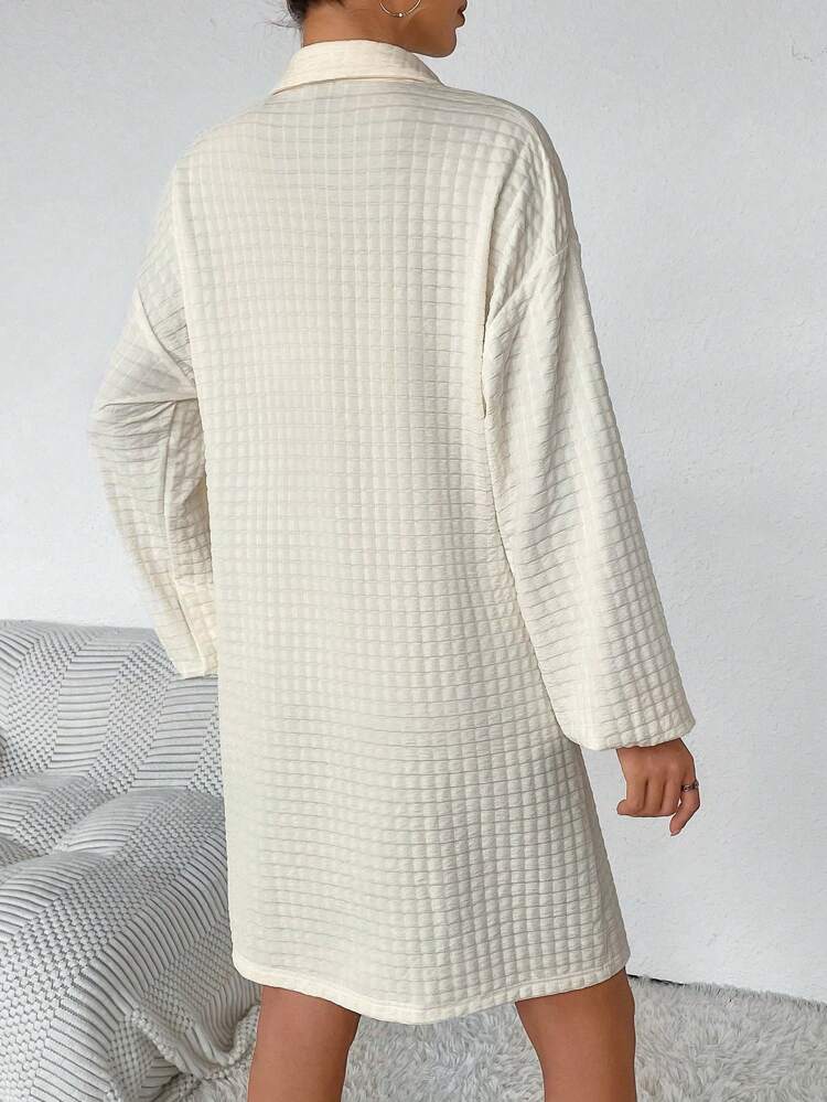Polo Neck Drop Shoulder Tee Dress