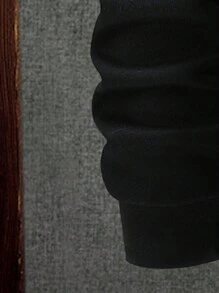 Manfinity Hypemode Men's Letter Printed Hooded Sweatshirt With Drawstring, Fashionable Style - Black - View 4