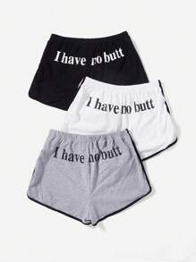 SHEIN EZwear Women's Comfortable Printed Athletic Shorts - Multicolor - View 1