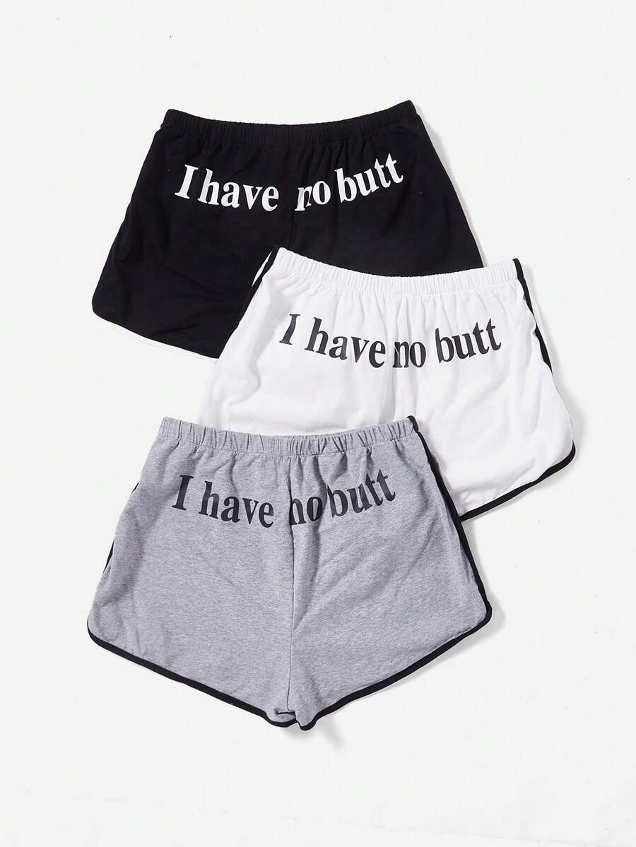 SHEIN EZwear Women's Comfortable Printed Athletic Shorts - Multicolor - View 1