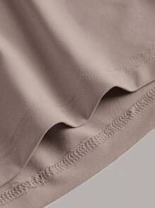 SHEIN EZwear Solid Ruched Waist Dress - Dusty Purple - View 3