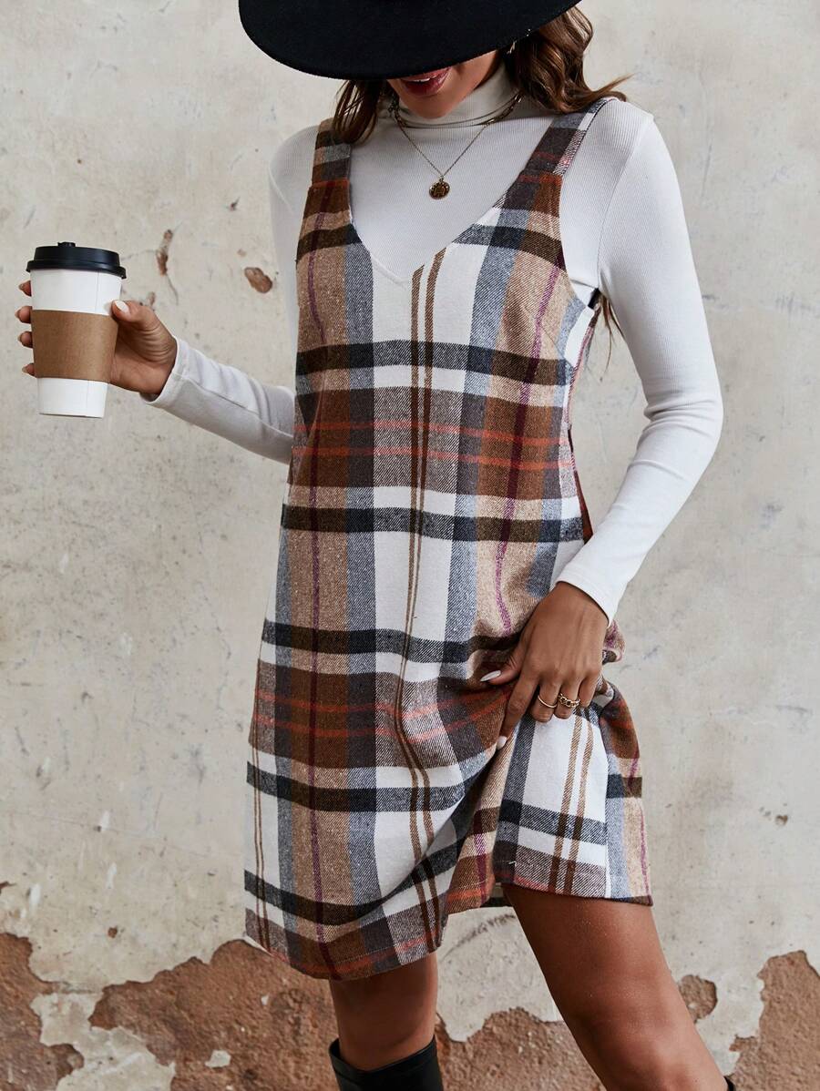 SHEIN Essnce In kẻ sọc Đầm Tổng thể Without Tee - Nhiều màu - Xem 1