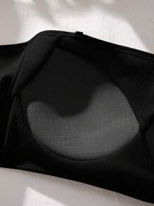 Solid Cutout Back Underwire Bra - Black - View 6