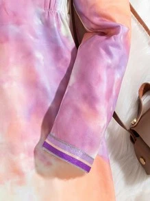 SHEIN Tween Girl Tie Dye Hooded Dress - Multicolor - View 3