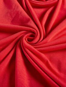 紅色長袖圓領聖誕老人休閒t恤 - 紅色 - 查看 3