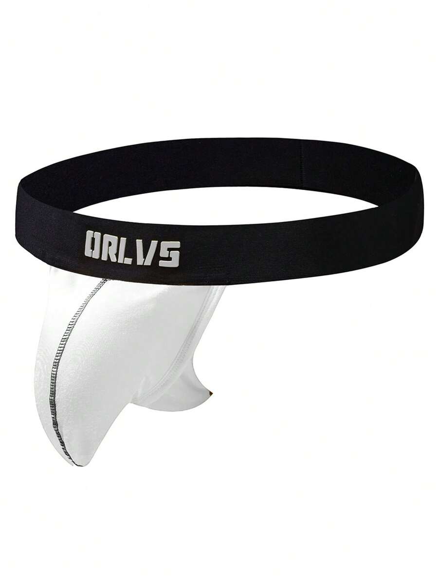 Hombres Suspensorio con estampado de letra - Blanco - Ver 1