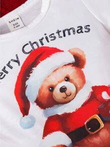 男嬰熊和標語圖案連身背心