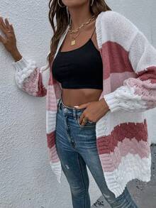 SHEIN Unity 拼色落肩开衫 - 白色 - 查看 3