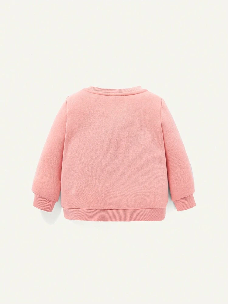 Baby Girl Cartoon Patched Sweatshirt