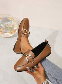 Của phụ nữ Đúng mốt Giày phẳng - màu nâu - Xem 1