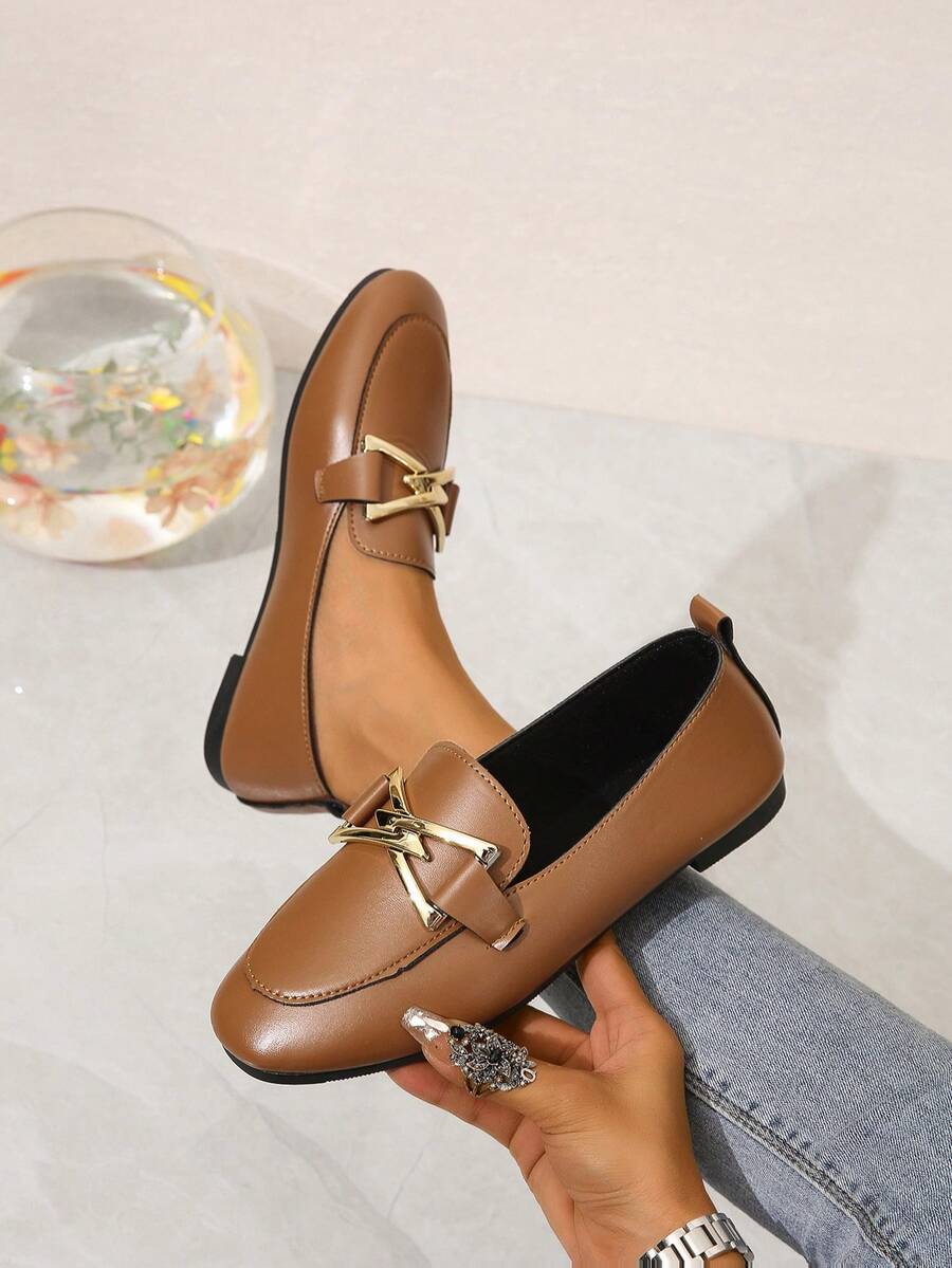 Của phụ nữ Đúng mốt Giày phẳng - màu nâu - Xem 1