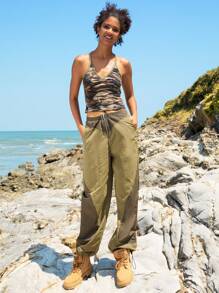In My Nature In My Nature Hose mit Farbblock, Schnürzug am Saum, breitem Beinschnitt, Outdoor