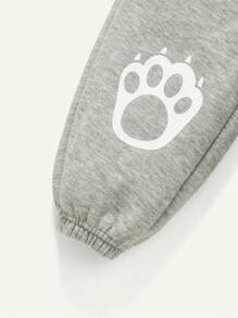 Cozy Pixies Bebé niño 2 piezas Pantalones deportivos con estampado de dibujos animados - Gris Claro - Ver 4