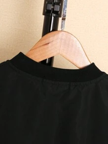 Cậu bé Tween Dây kéo Lót nhiệt Áo khoác bomber - màu đen - Xem 4