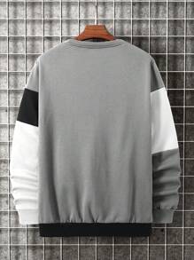 Manfinity Homme Men Color Block Thermal Lined Sweatshirt - Multicolor - View 2