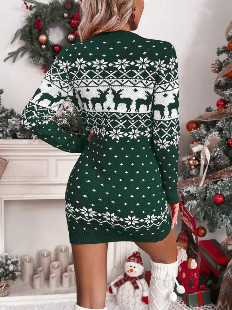 white christmas dresses Women's Christmas Sweater Dress | Ugly Christmas Sweater