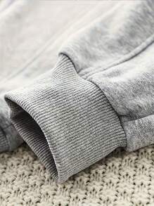 Tween Boy Letter Graphic Flap Pocket Sweatshirt - Light Grey - View 5