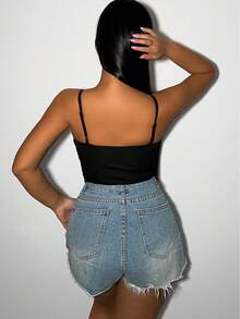 Allurite Hook And Eye Front Cami Top - Black - View 2