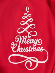 RueChic Men Christmas Print Round Neck Sweatshirt - Red - View 5