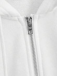 SHEIN EZwear 標語圖案插肩袖連帽衫 - 彩色 - 查看 4