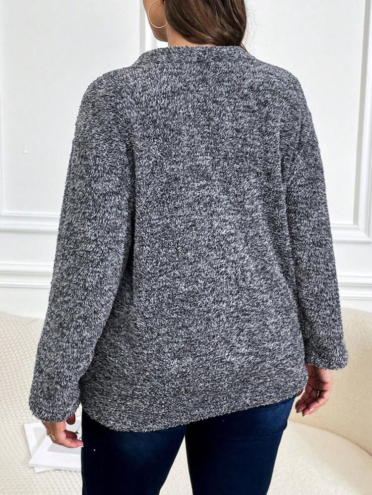 Plus Waterfall Collar Open Front Coat