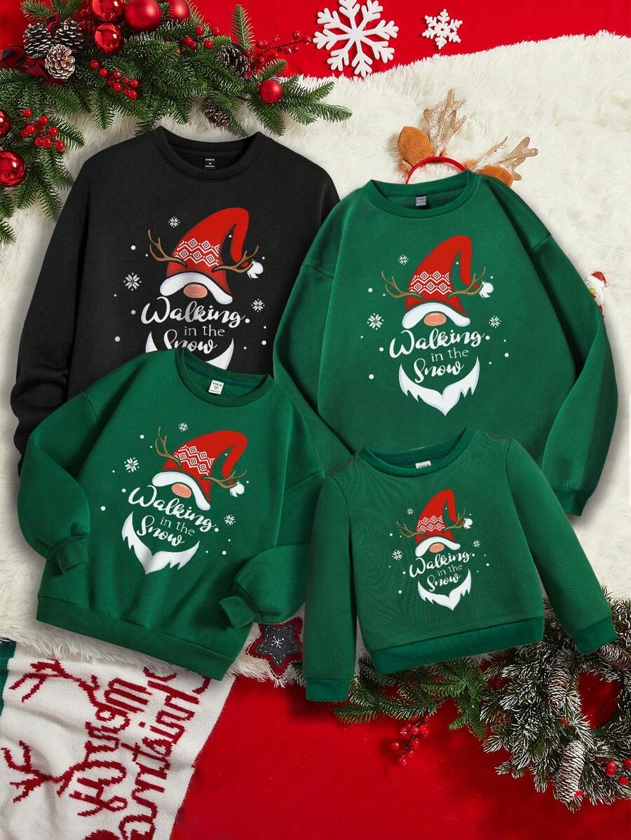 男嬰聖誕圖案運動衫 - 綠色 - 查看 1