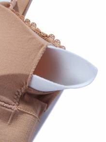 Plus 3pcs Lace Trim Ruched Bustier Bralette - Multicolor - View 4