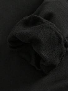 SHEIN 女大童標語和蝴蝶印花落肩袖套頭衫 - 黑色 - 查看 4