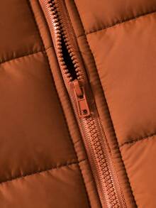 Young Boy 1pc Zipper Front Vest Padded Coat - Redwood - View 6