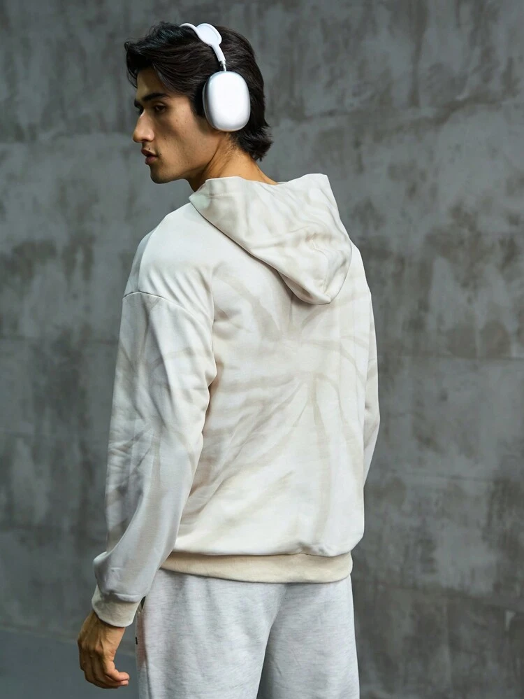 Men Tie Dye Kangaroo Pocket Drop Shoulder Sports Sweatshirt Men Sweatshirt