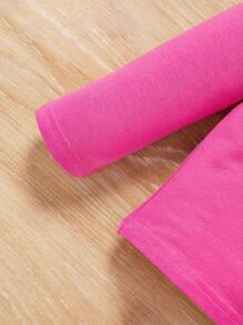 Baby Girl Heart & Slogan Graphic Tee - Hot Pink - View 4