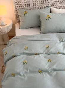 3 piezas Set colcha con bordado - Verde - Ver 1