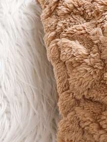 女婴字母刺绣毛绒卫衣 - 棕色 - 查看 5