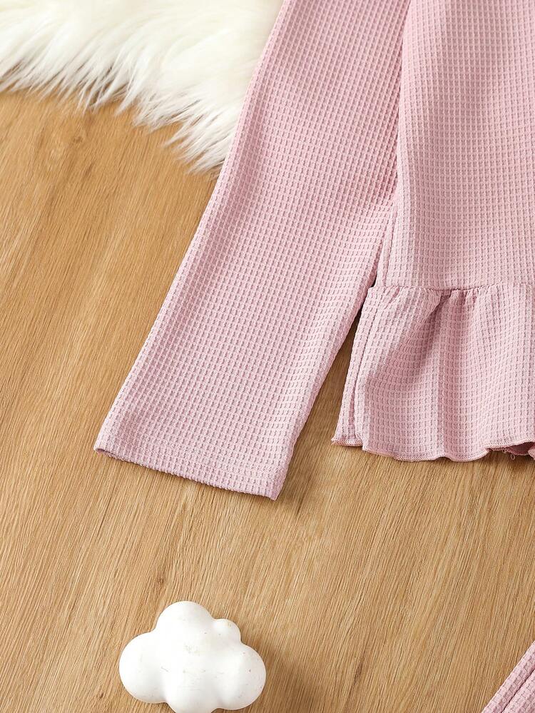 Teen Girl Ruffle Hem Tee & Pants PJ Set