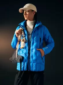 In My Nature 拉鏈開襟連帽外套 - 藍色 - 查看 9