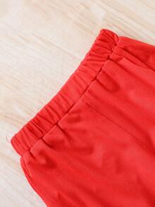 SHEIN Baby Boy Letter Graphic Contrast Binding Tank Top & Shorts - Multicolor - View 5