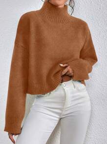 SHEIN LUNE Hoge hals Oversized Truien